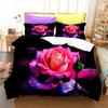 Red Rose Romantic Valentine's Day Floral Duvet Cover for Women Girls Valentine's Day Gift  Flowers Print Quilt Cover Room Decor
