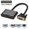 3-in-1 Vga  Adapter Vga To HDMI-compatible+vga+audio Multi-port Display Audio Synchronization