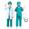 Nurse Cosplay for Kids Doctor Play White Long Costume 6 Piece Halloween Green 100 [AOTYP] Set, Coat, Sleeves, Pants, Jacket, Hat, Stethoscope, Toy,