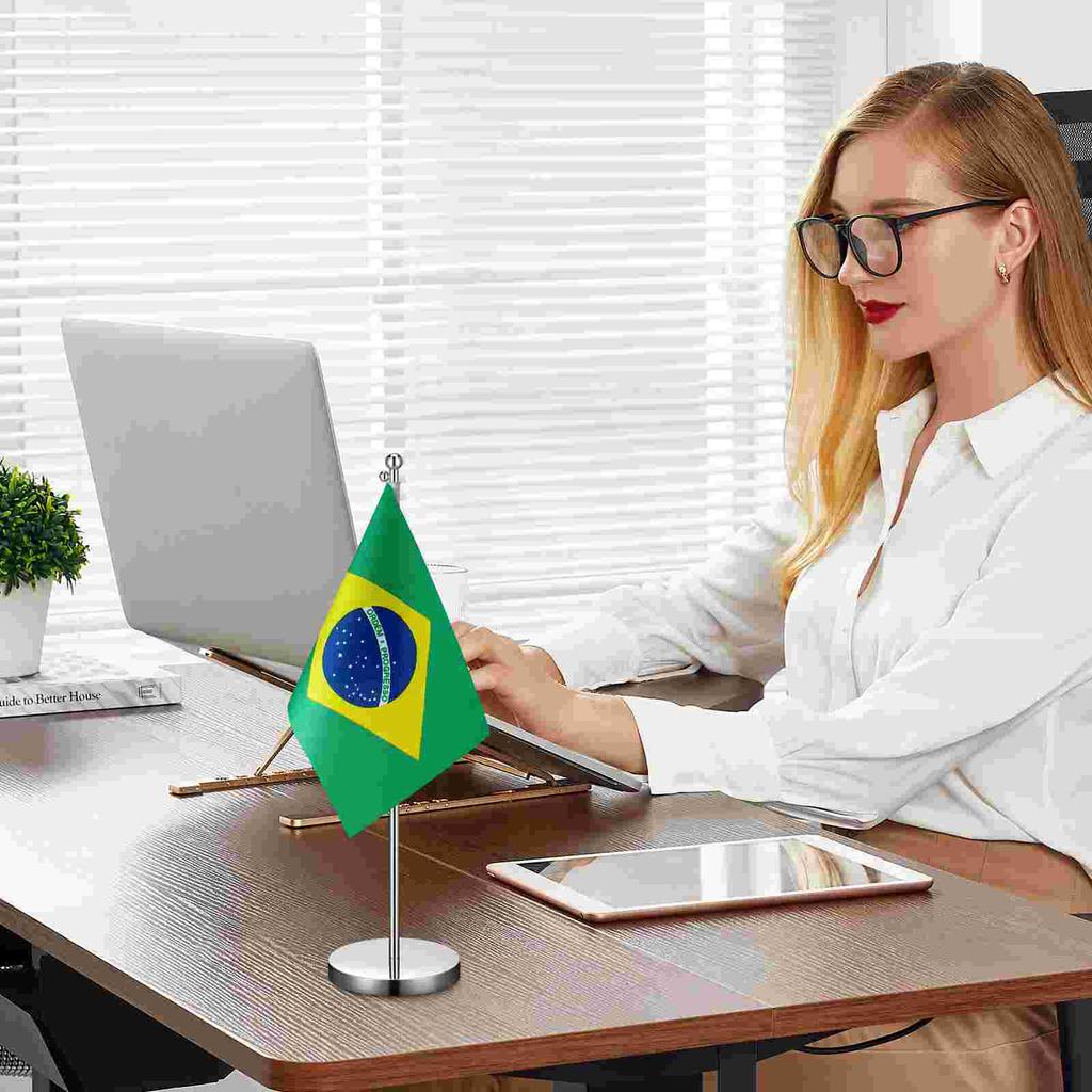 Telescopic Flag Stand Holder American Wear-resistant Base Desktop Accessory Office Rod Decorate