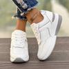 Fashion Autumn New Casual Single Shoes for Women Fashion Round Head Splicing Front Lacing Soft Sole Non-slip Single Shoes