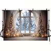Premium Xmas Tree Snow Background Banner 10x8FT Perfect for Winter Party Decor and Christmas Photography Backdrop