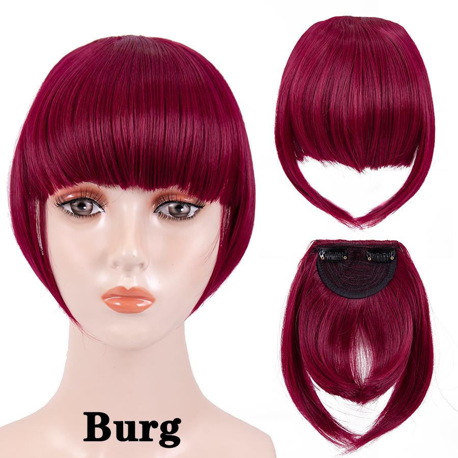 Fringe Bangs Synthetic Hair Extensions Clip In Bangs 6 Inch Short Straight Hairpiece Front Neat Bang Two Side Blonde