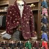 Men's Ugly Christmas Corduroy Warm Pocket Suit Jacket Cardigan Men's Casual Suit