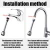 2pcs Swivel Faucet 360 Degree Removable Faucet Extension Tube Kitchen Bathroom Water Tap Filter Foam Sprayer Accessories