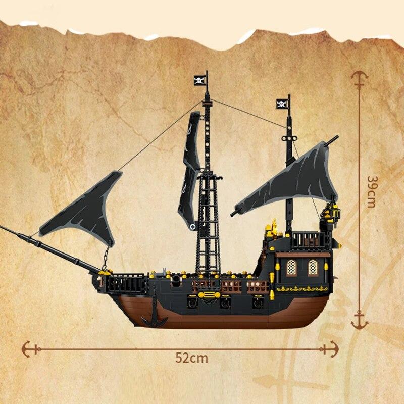 Building Block Pirate Stronghold Black Pearl Boat Royal Navy Warship Port Bricks Toy For Xmas Gift