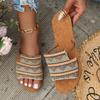 2024 Summer New Flat-bottomed Cool Slippers Women's Ethnic Style Casual Flat-bottomed Slippers Women's Outer Flat-bottomed Cool Slippers Fashion