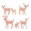 6pcs White Tail Deer Figurines Toys Lifelike Stands Up Deer Topper Decoration Deer Sculpture for