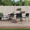 VidaXL Garden Dining Set 5 Pcs Cushions Woven Resin Steel 3187005