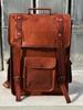 16 Inch Mens Vintage Leather Laptop Travel Backpack Rucksack Messenger Bag
