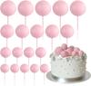 20 Pcs Mini Balloon Cake Topper Decorations with Gold Balls On Sticks - Cake Picks for Birthday, Wedding, and Party Decorations