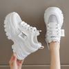 Fashion Whiet Breathable Chunky Sneakers Woman 2025 Spring Thick Platform Casual Sneakers Women Non Slip Lace Up Sports Shoes Female