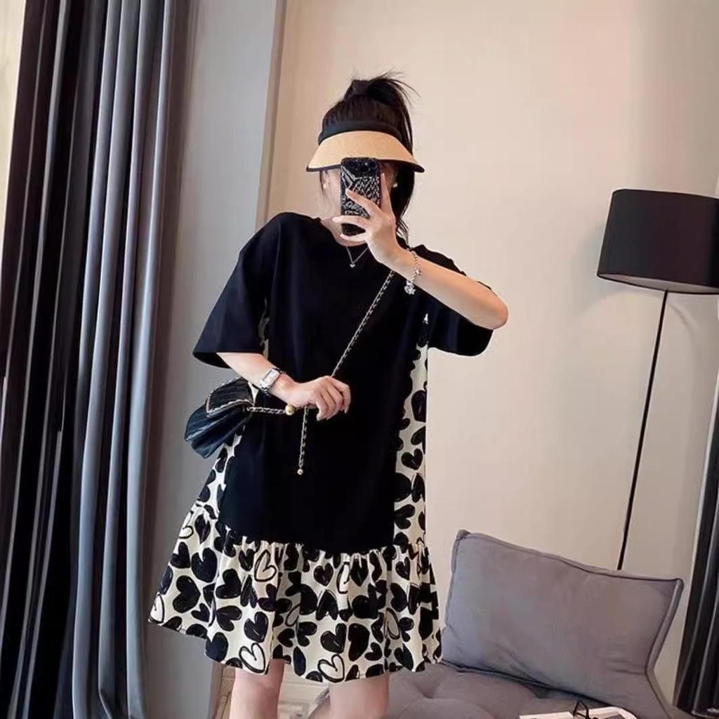 Large Size Korean Style Floral Summer Maternity Dress