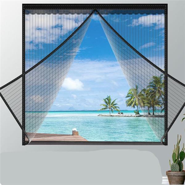 Folio Magnetic Window Screen Mesh Indoor Anti-Mosquito Curtain Tulle Summer Invisible Removable Washable Screen Net