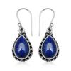 Natural Lapis Lazuli Pear Shape Gemstones 925 Sterling Silver Teardrop Earring For Women & Girls