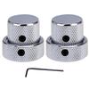 Musiclily Pro Steel Universal Metal Stack Knobs for Electric Guitar/Bass, Chrome (Set of 2)