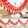 3 Meters Chinese New Year Hanging Garland With 25 Pendants Chinese Spring Festival Supplies