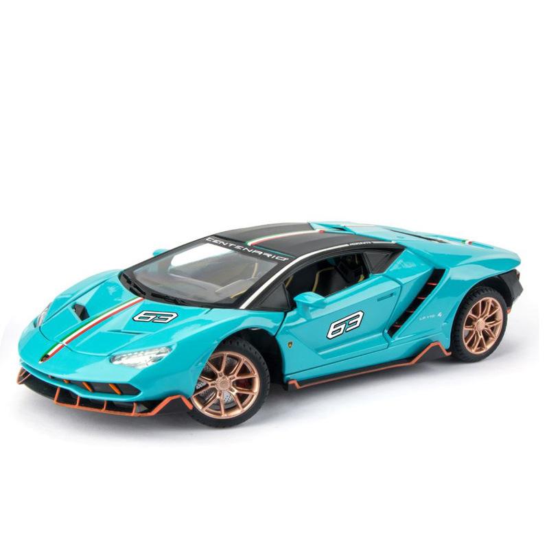 1/24 Scale LP770 Sports Racing Metal Model Diecast Car, Pull Back Vehicles with Light and Sound Toy Cars for Kids Age 3 Year and Up