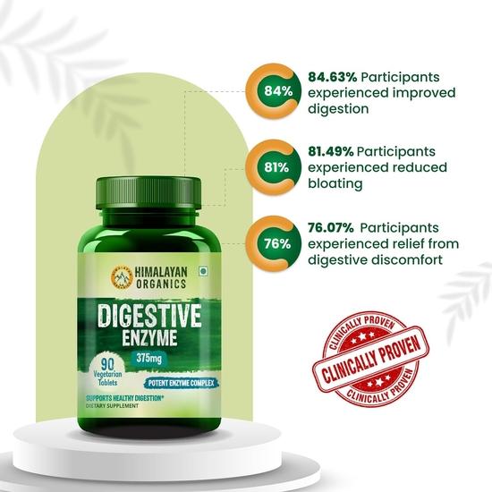Himalaya N Organics Digestive Enzyme with Bromelain & Papain Supplement | Supports Digestion and Better Absorption of Nutrients- Pack of 90 Tablets