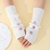 Y2K Star Gloves for Women Girls Japanese Harajuku Sweet Lolita Arm Sleeves Autumn Winter Arm Warmers Knitted Mittens Accessories