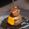 Capybara Tea Pet Statue Ornament Miniature Souvenir Play Animal Desktop Decor Purple