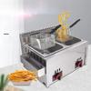 Dual-Cylinder Gas Fryer with Double Screen for French Fries and Fried Snacks