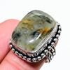 Natural Prehnite Gemstone Handmade 925 Sterling Silver Gift Ring Size 9 A0d02
