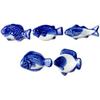Tribetter Chopstick Set of Porcelain Fish Stylish and Cute Cutlery Rests Rests, 5, Hand-Painted Designs, (Bluefish)