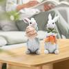 Easter Ornament Festive Delightful Home Decoration Synthetic Resin Easter Cute Spring Bunny Figurine for Home