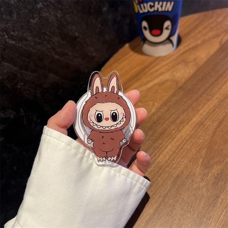 Cute Labubu Phone Grip Cartoon Magnetic Phone Holder Supports Smart Tok Kawaii Portable Folding Phone Holder Stand