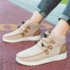 Leisure Sports Shoes Women 2024 Autumn New Outdoor Winter Insulation Cotton Shoe Female with Lace Up Fashion High Top Flat Shoes