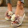 Mix Color Flower Wedge Sandals for Women Summer 2025 Fashion Platform Slippers Woman Lightweight Non Slip Beach Sandalias Mujer
