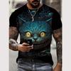 Summer Animal T Shirt For Men 3d Cat Pattern Print T Shirt Casual Short Sleeve Tee Fashion Men's Oversized Clothing Streerwear