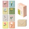 Monolike Message Card 40p + Envelope 20p, Double Flower, 1 Set