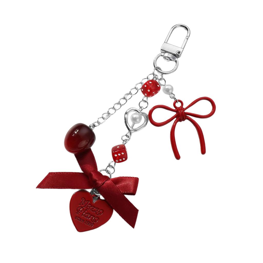 Stylish Skull Bows Keychain Bag Charm Sweet Edgy Design Metal Bag Accessory For Backpack Purse Gift