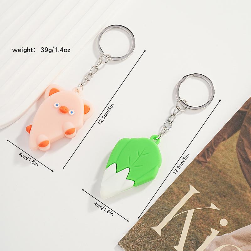 Cute Cartoon Animal Family Trio Wooden Puzzle Keychain Pendant
