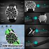 Watch Silicone High School Student Silicone Sports Waterproof Arm Watch Stylish Big Face Chronograph Casual Brand Analog Quartz Watch Large Date
