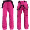 Couple's Solid Color Warm Thick Waterproof Pocket Strap Ski Pants For Men And Women