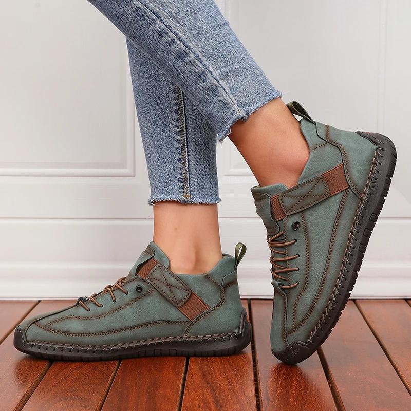 Fashion Women's Boots Mid Top for Summer British Style Retro Anti Slip Workwear Shoes Fashionable Luxurious Design Couple's Loafers