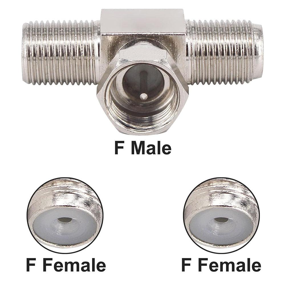 4PC F-Type Coax Cable Splitter Combiner Adapter 3 Way Connector RG6 for TV Video