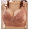 Lace Embroidery Gather To Prevent Sagging Bra Collect and Collect Breast Milk Non Magnetic and Non Steel Ring Women's Large Size Underwear