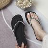 2025 Soft-bottomed Cool Slippers 2024 Summer New Korean Version Bright Diamond Flip-flops Flat-bottomed Large-size Beach Slippers