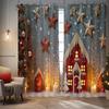 2023 Happy New Year Snow Scenery Reindeer Festival Curtains 3D Christmas Decoration Living Room Bedroom Drapes Custom