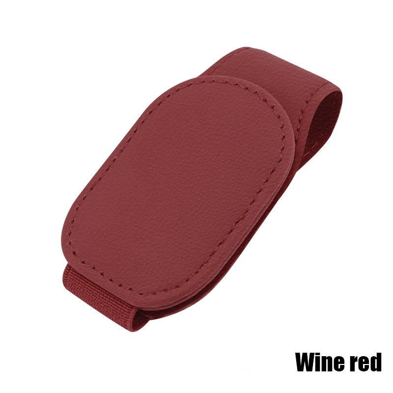 Car Glasses Clip Sun Visor Multifunctional Storage Ticket Business Card Holder Leather Glasses Case Clip Car Accessories