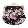 Kyoto Geibido Clasp Handcrafted by Japanese Made In Japan with Cherry Nishijin-ori 3.3-inch Wallet, Artisans, Pattern, (Black Blossoms)