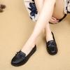 Туфли женские на мягкой подошве удобные одинарные туфли осенние на плоской подошве нескользящие туфли для женщин среднего и пожилого возраста кожаные туфли черные рабочие туфли