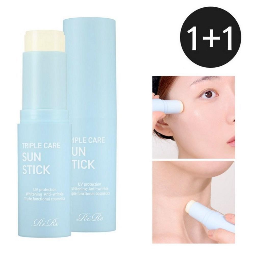 Lir Cosmetics 1+1 Triple Care Sun Stick, Select Type_15g, 2 Sun Sticks