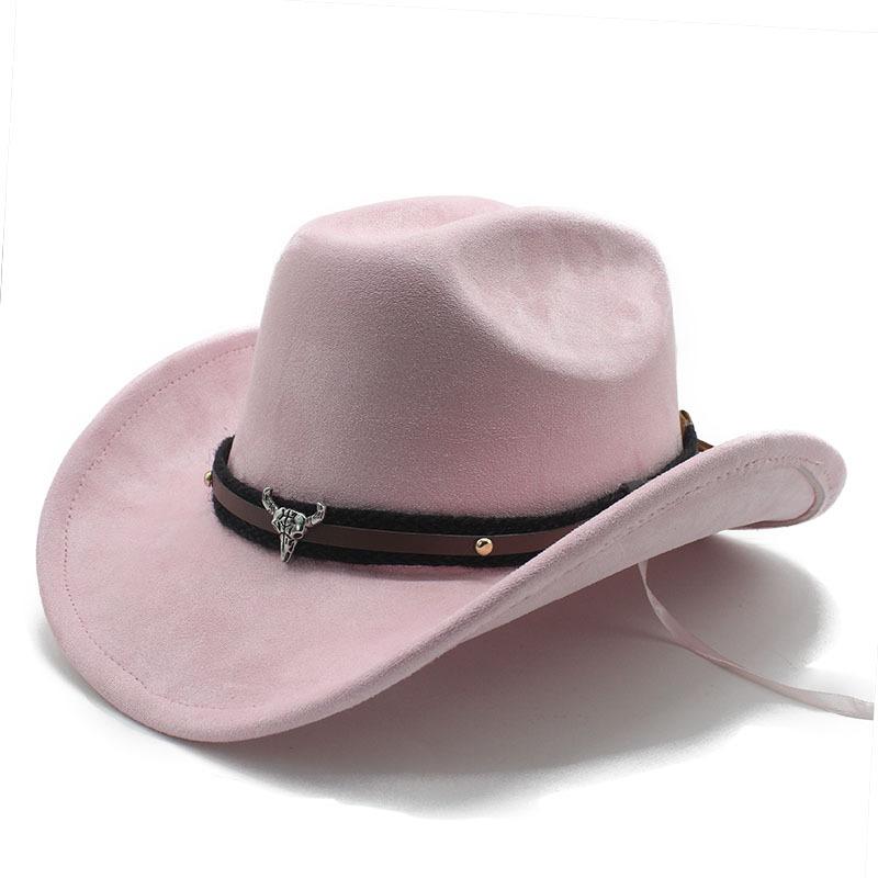 Horn Men'S And Women'S Knight Hat Felt One-Word Hat Top Hump Adjustable Western Cowboy Hat