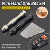 Мини-микро-алюминиевая ручная дрель 0,3-3,6 мм с бесключевым патроном, спиральные сверла из быстрорежущей стали для ювелирных изделий, ручные сверлильные вращающиеся инструменты