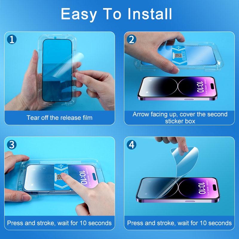 For Samsung Galaxy A14 A24 A34 A54 A15 A25 A35 A55 A16 A26 A36 A56 Easy Install Kit Full Anti Blue Ray Tempered Glass Screen Protector